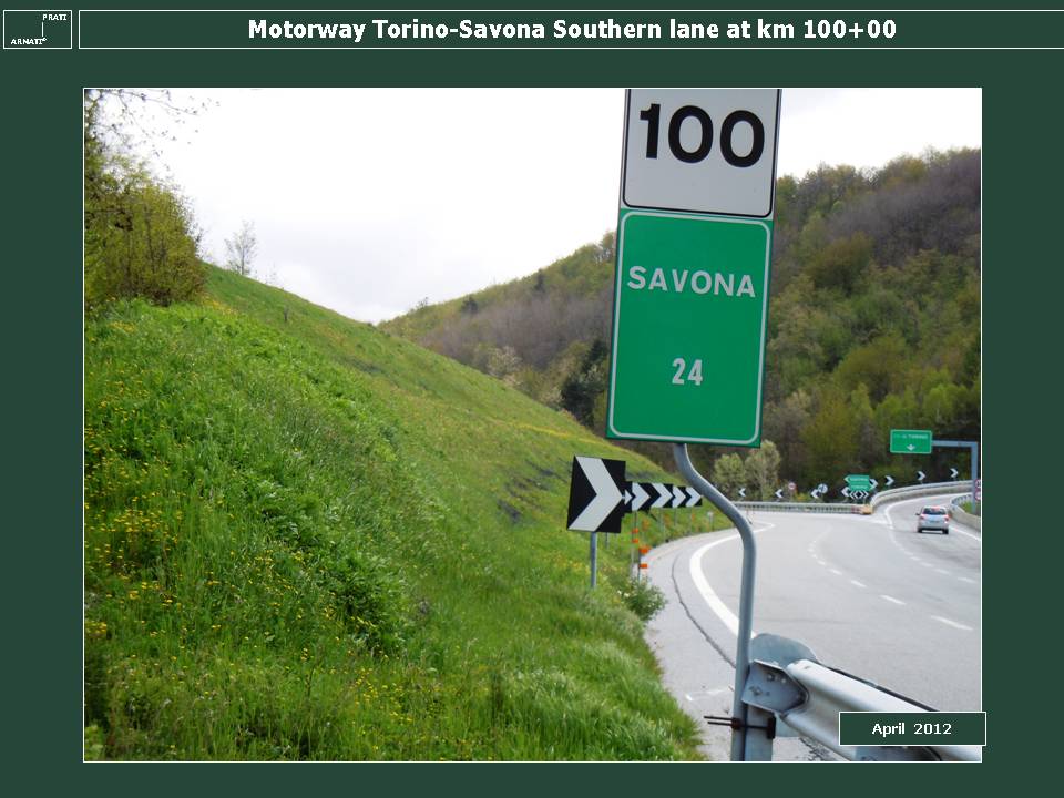 BLACK GEONETS REGREENED AND FLOWERED: On motorway A6 Torino-Savona geonets were installed about 15 years ago. No regreening possible with tradidional techniques