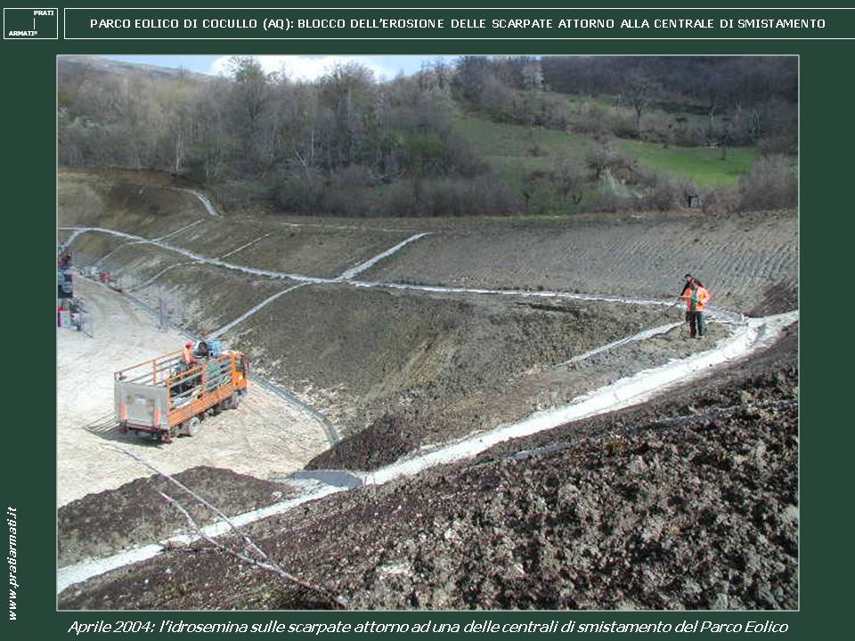 PARCO EOLICO DI COCULLO (AQ): INTERVENTO ANTIEROSIVO E DI RIPRISTINO AMBIENTALE. Con i PRATI ARMATI le canalette e gli embrici sono liberi e funzionanti. PARCO EOLICO DI COCULLO (AQ): INTERVENTO ANTIEROSIVO E DI RIPRISTINO AMBIENTALE. Con i PRATI ARMATI le canalette e gli embrici sono liberi e funzionanti.