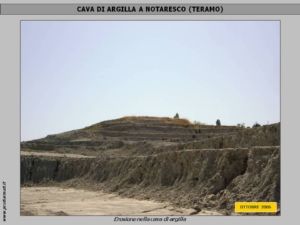 cave di argilla in Abruzzo soggette a erosione e dilavamento