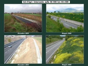 Val d'Agri - prima e dopo l'intervento sulla SS598 km 44+500