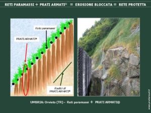 RETI PARAMASSI + PRATI ARMATI® = EROSIONE BLOCCATA = RETI PARAMASSI PROTETTE