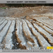Cava San Carlo Solvay - erosione sul rilevato - San Vincenzo (LI)