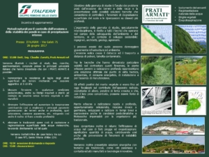 Seminario Italferr 2017: Metodi naturali per il controllo dell’erosione e della stabilità dei pendii in caso di precipitazioni intense