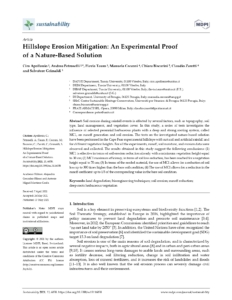 Sustainability 2021: Hillslope Erosion Mitigation: An Experimental Proof of a Nature‐Based Solution