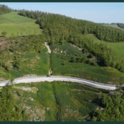 Vista del cantiere di Castiglione dei Pepoli dopo la messa in opera dei Prati Armati. Dissesto idrogeologico bloccato