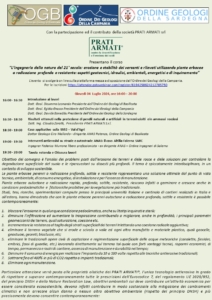 Locandina Convegno con l'Ordine dei Geologi della Basilicata, Campania e Sardegna per presentare la tecnologia dell'ingegneria della natura: i Prati Armati