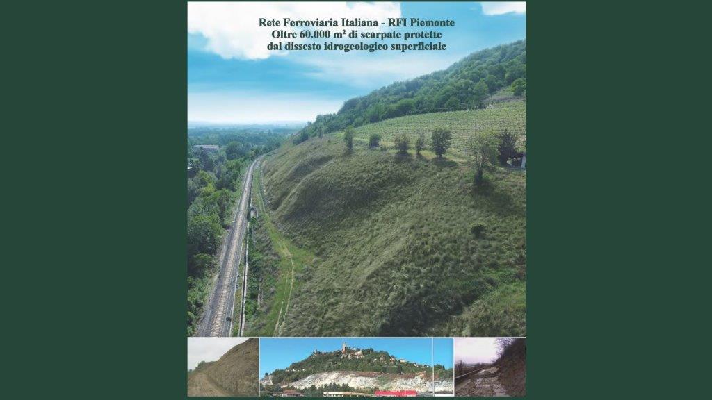 RFI Piemonte - Santa Vittoria d'Alba: oltre 60000 mq di scarpate protette dal dissesto idrogeologico superficiale