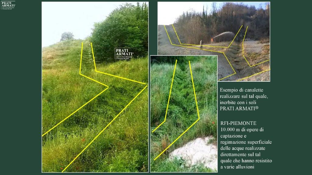 Esempio di canalette realizzare sul tal quale, inerbite con i soli PRATI ARMATI® per RootS25