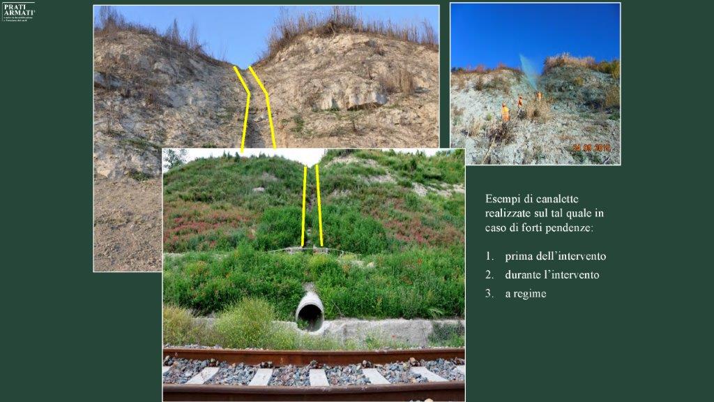 Esempi di canalette realizzate sul tal quale in caso di forti pendenze per RootS25