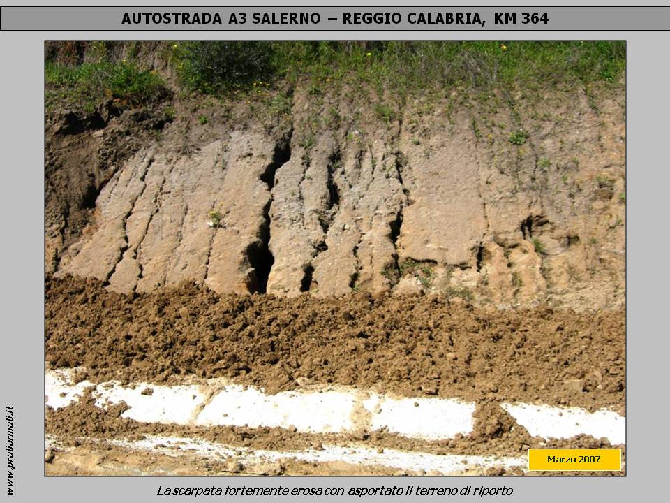 ANAS-AUTOSTRADA A3 SALERNO-REGGIO CALABRIA: erosione un problema NON risolto utilizzando tecniche tradizionali.